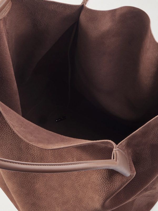Bale Extra-Large Leather-Trimmed Full-Grain Nubuck Tote Bag - E1