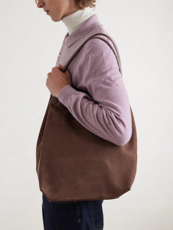 Bale Extra-Large Leather-Trimmed Full-Grain Nubuck Tote Bag - E2