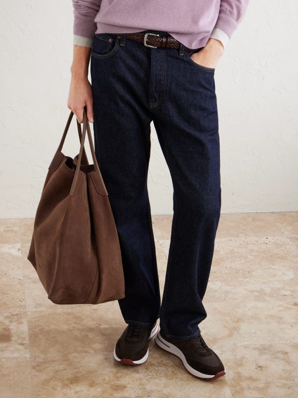 Bale Extra-Large Leather-Trimmed Full-Grain Nubuck Tote Bag - FR