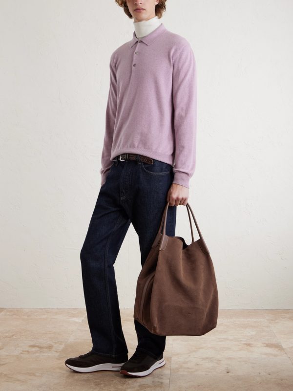 Bale Extra-Large Leather-Trimmed Full-Grain Nubuck Tote Bag - OU