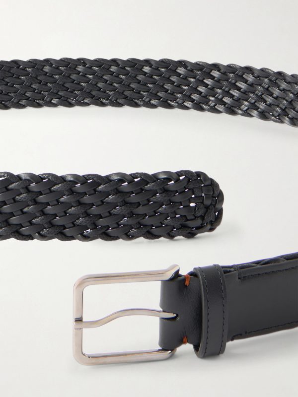 3cm Braided Leather and Cord Belt - E1