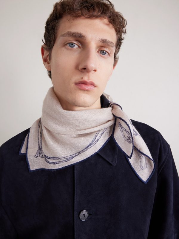 Embroidered Cashmere and Silk-Blend Voile Scarf - BK