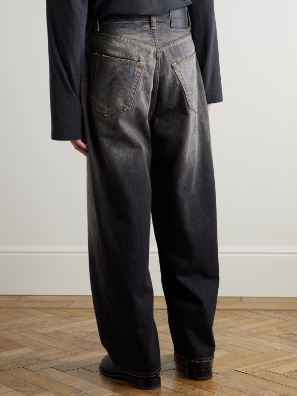 2023 Paint-Splattered Distressed Wide-Leg Jeans - BK 2023 Paint-Splattered Distressed Wide-Leg Jeans - BK