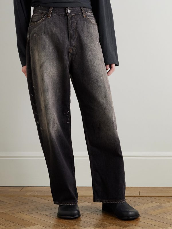 2023 Paint-Splattered Distressed Wide-Leg Jeans - FR 2023 Paint-Splattered Distressed Wide-Leg Jeans - FR