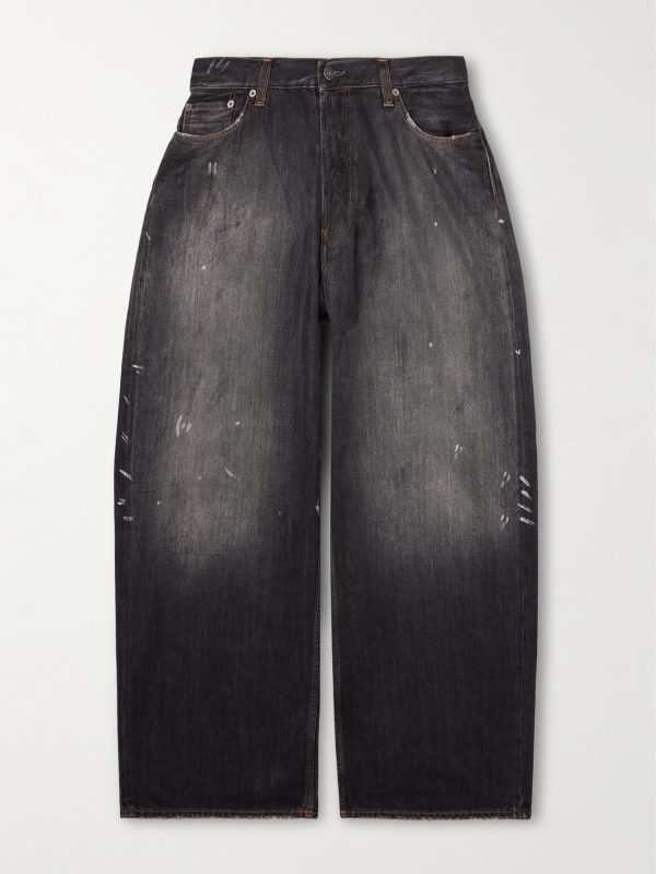 2023 Paint-Splattered Distressed Wide-Leg Jeans 2023 Paint-Splattered Distressed Wide-Leg Jeans
