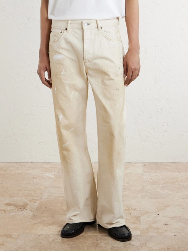 Paint-Splattered Straight-Leg Jeans - FR