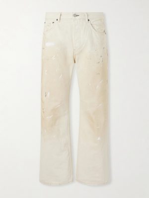 Paint-Splattered Straight-Leg Jeans