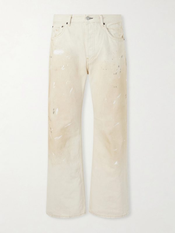Paint-Splattered Straight-Leg Jeans