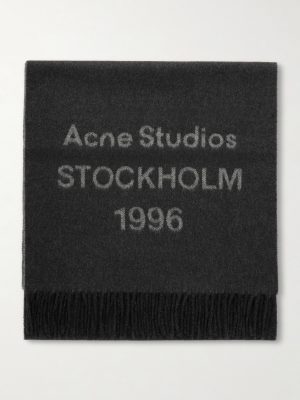 Venus 1996 Logo-Jacquard Fringed Wool Scarf Venus 1996 Logo-Jacquard Fringed Wool Scarf