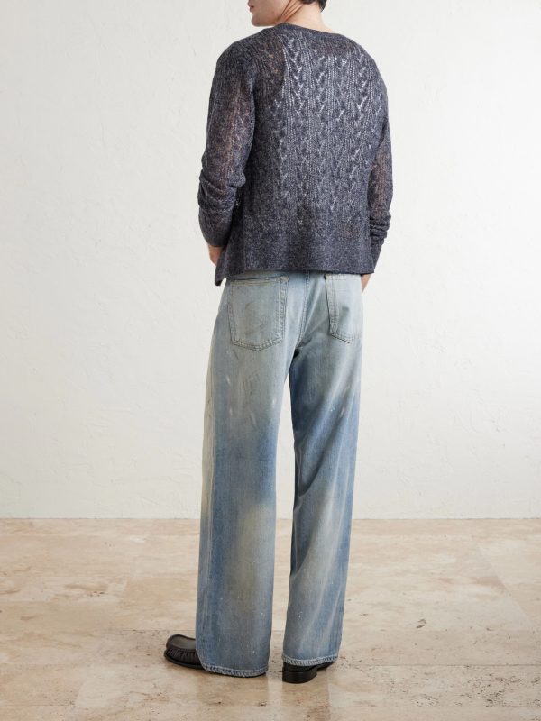 Straight-Leg Distressed Jeans - BK Straight-Leg Distressed Jeans - BK