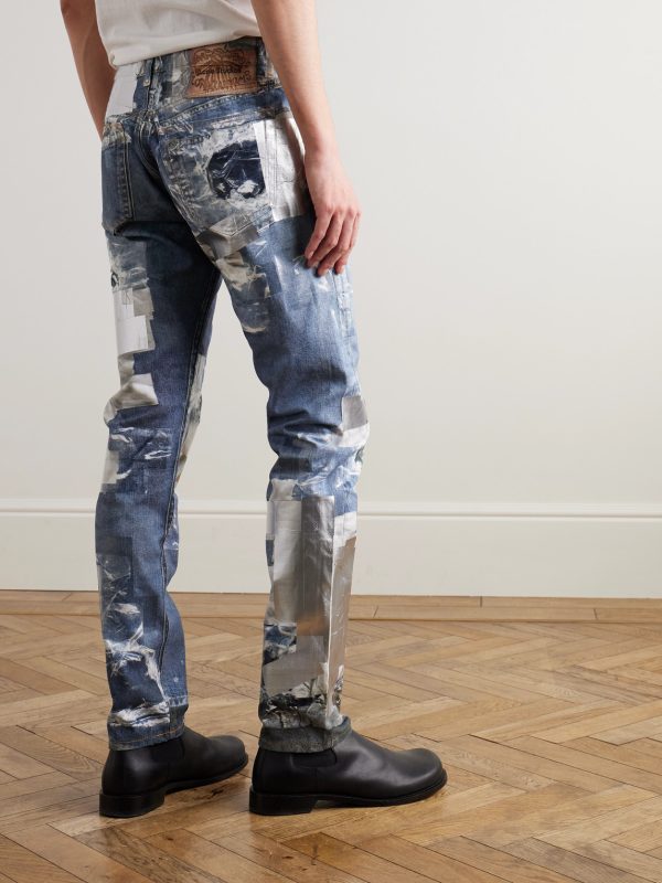 1979 Skinny-Fit Foiled Trompe-L'œil Printed Organic Jeans - BK 1979 Skinny-Fit Foiled Trompe-L'œil Printed Organic Jeans - BK