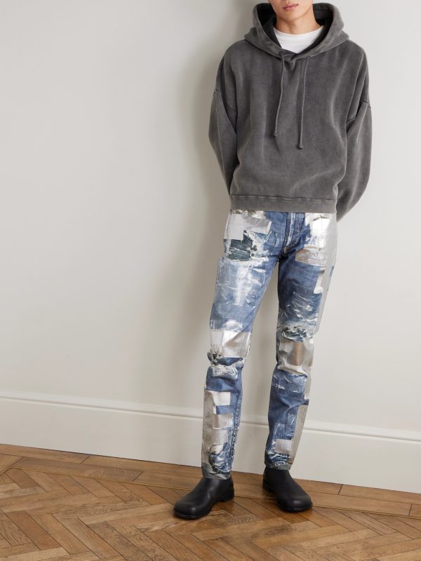 1979 Skinny-Fit Foiled Trompe-L'œil Printed Organic Jeans - OU 1979 Skinny-Fit Foiled Trompe-L'œil Printed Organic Jeans - OU
