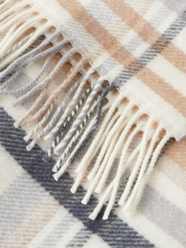 1996 Fringed Checked Wool Scarf - CU
