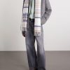1996 Fringed Checked Wool Scarf - OU