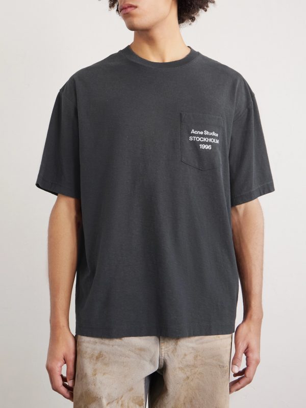 Exford U Oversized Logo-Print Distressed Cotton-Jersey T-Shirt - FR Exford U Oversized Logo-Print Distressed Cotton-Jersey T-Shirt - FR