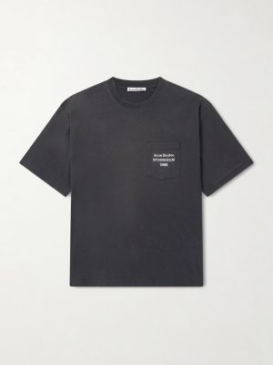 Exford U Oversized Logo-Print Distressed Cotton-Jersey T-Shirt Exford U Oversized Logo-Print Distressed Cotton-Jersey T-Shirt