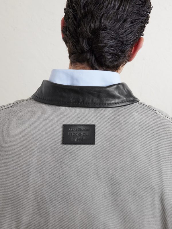 Cotton Leather-Trimmed Jacket - CU Cotton Leather-Trimmed Jacket - CU