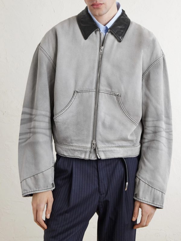 Cotton Leather-Trimmed Jacket - FR Cotton Leather-Trimmed Jacket - FR