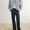 Cotton Leather-Trimmed Jacket - OU Cotton Leather-Trimmed Jacket - OU