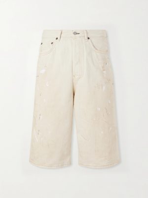 Judda Straight-Leg Paint-Splattered Cotton Shorts Judda Straight-Leg Paint-Splattered Cotton Shorts