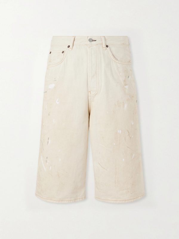 Judda Straight-Leg Paint-Splattered Cotton Shorts Judda Straight-Leg Paint-Splattered Cotton Shorts