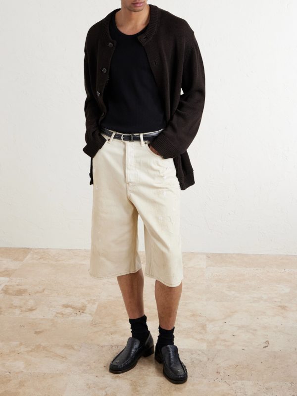 Judda Straight-Leg Paint-Splattered Cotton Shorts - OU Judda Straight-Leg Paint-Splattered Cotton Shorts - OU