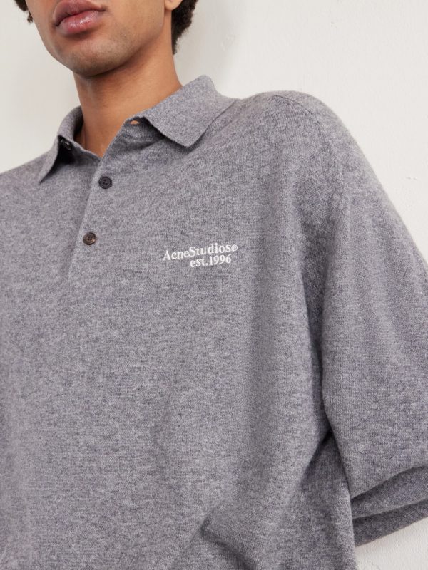 Oversized Logo-Embroidered Wool and Yak-Blend Polo Sweater - CU Oversized Logo-Embroidered Wool and Yak-Blend Polo Sweater - CU