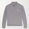 Oversized Logo-Embroidered Wool and Yak-Blend Polo Sweater Oversized Logo-Embroidered Wool and Yak-Blend Polo Sweater