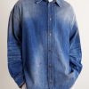Setar Oversized Paint-Splattered Denim Shirt - FR Setar Oversized Paint-Splattered Denim Shirt - FR