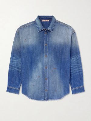 Setar Oversized Paint-Splattered Denim Shirt