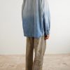 Paint-Splattered Distressed Denim Shirt - BK Paint-Splattered Distressed Denim Shirt - BK