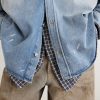 Paint-Splattered Distressed Denim Shirt - CU Paint-Splattered Distressed Denim Shirt - CU