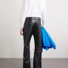 Flared Panelled Leather Trousers - BK Flared Panelled Leather Trousers - BK