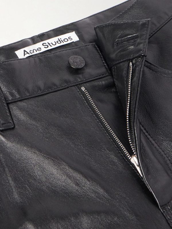 Flared Panelled Leather Trousers - CU Flared Panelled Leather Trousers - CU