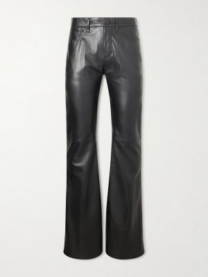 Flared Panelled Leather Trousers Flared Panelled Leather Trousers