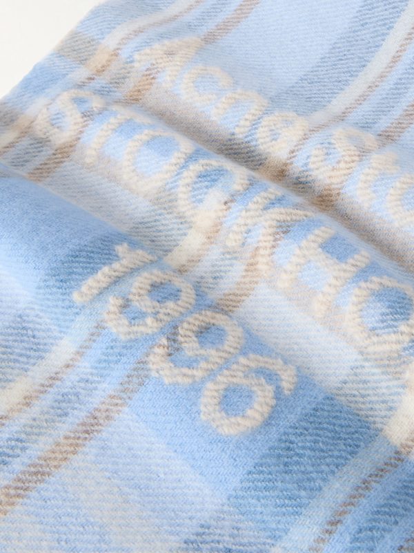 1996 Fringed Checked Wool-Blend Scarf - CU