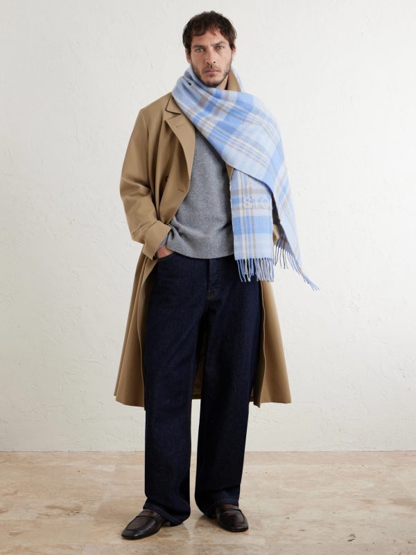 1996 Fringed Checked Wool-Blend Scarf - OU