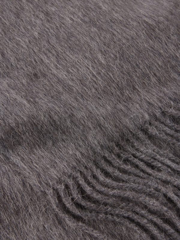 Vinnie Fringed Logo-Embroidered Alpaca and Wool-Blend Scarf - CU