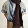 Vinnie Fringed Logo-Embroidered Alpaca and Wool-Blend Scarf - FR