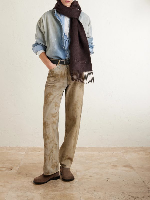 Vinnie Fringed Logo-Embroidered Alpaca and Wool-Blend Scarf - OU