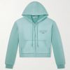 Feida Cropped Logo-Print Cotton-Jersey Zip-Up Hoodie Feida Cropped Logo-Print Cotton-Jersey Zip-Up Hoodie