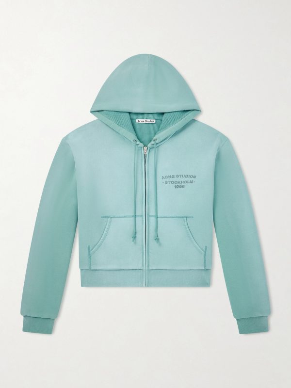 Feida Cropped Logo-Print Cotton-Jersey Zip-Up Hoodie Feida Cropped Logo-Print Cotton-Jersey Zip-Up Hoodie