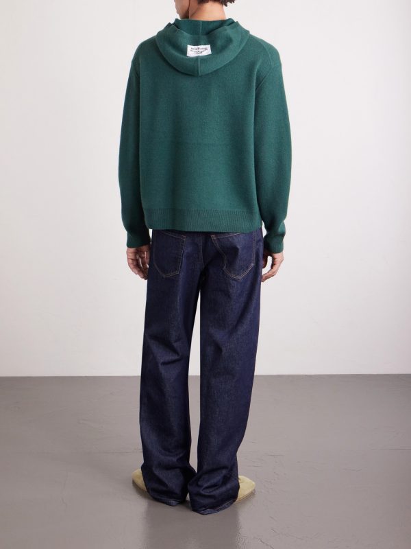 Logo-Appliquéd Cashmere-Blend Hoodie - BK
