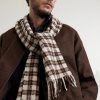 Fringed Logo-Appliquéd Leather-Trimmed Knitted Scarf - FR