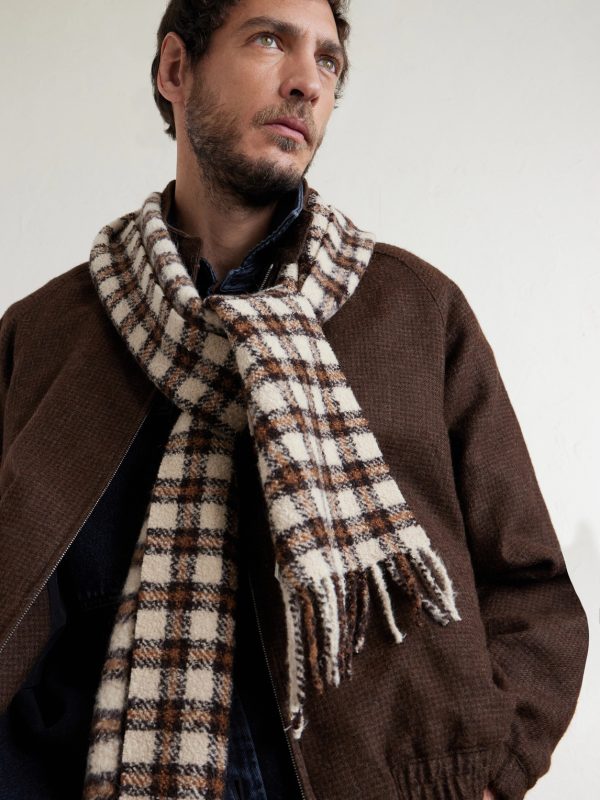 Fringed Logo-Appliquéd Leather-Trimmed Knitted Scarf - FR