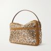Camero Camera Embellished Suede Shoulder Bag - BK