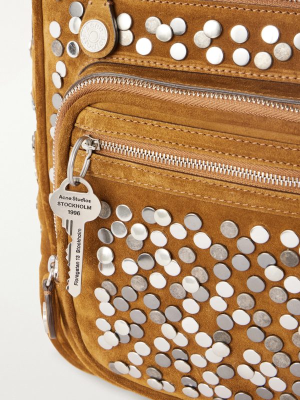 Camero Camera Embellished Suede Shoulder Bag - CU