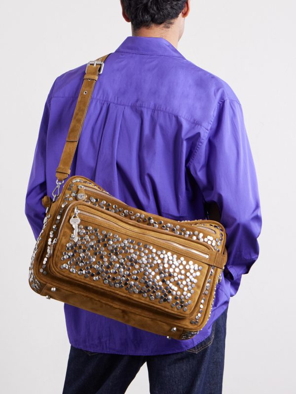 Camero Camera Embellished Suede Shoulder Bag - FR