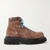 Lug Leather-Trimmed Suede Hiking Boots Lug Leather-Trimmed Suede Hiking Boots