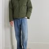 Intrecciato Leather-Trimmed Shell Down Jacket - OU